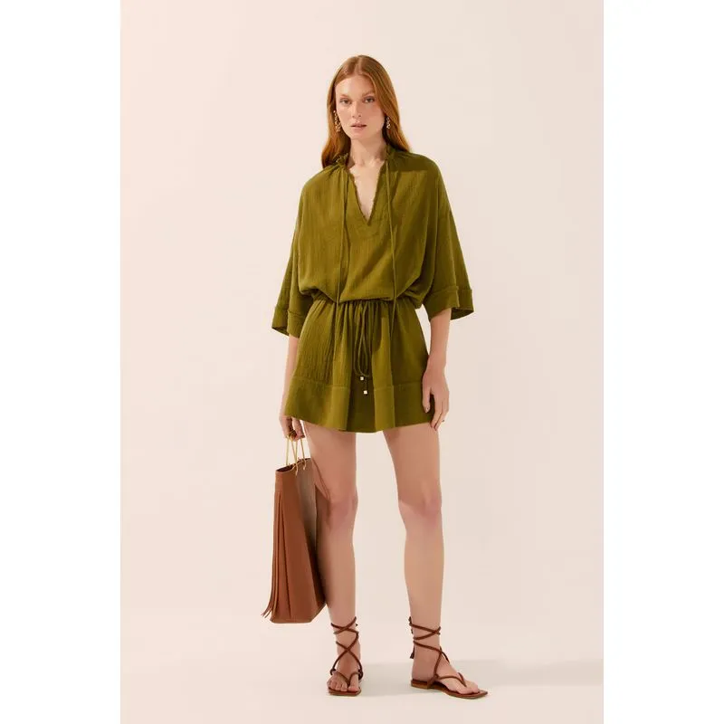 Vestido Curto Folhagem Frescor VERDE/GREEN P/S