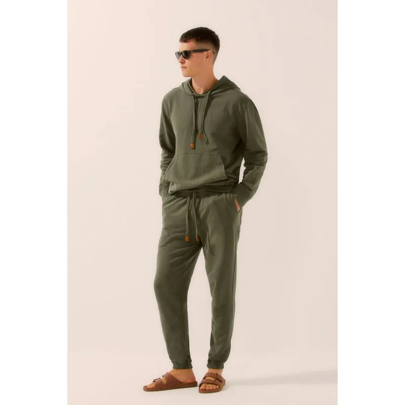 Calça Jogger De Moletom Com Rib Pedra Da Gávea VERDE/GREEN GG/XL