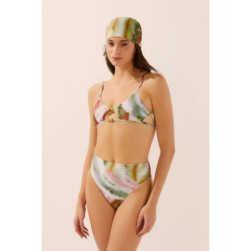 Biquíni Calcinha Hot Pants Tie Dye Botânico VERDE/GREEN P/S