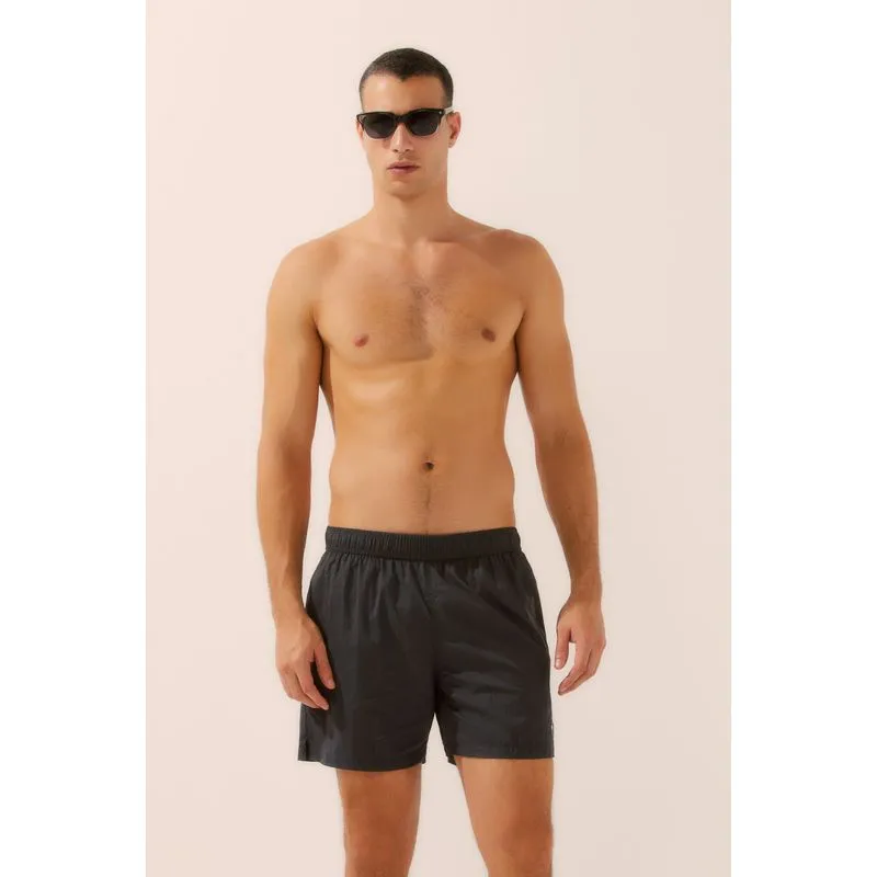 Short Praia Folhagens Anoitecer PRETO/BLACK PP/XS