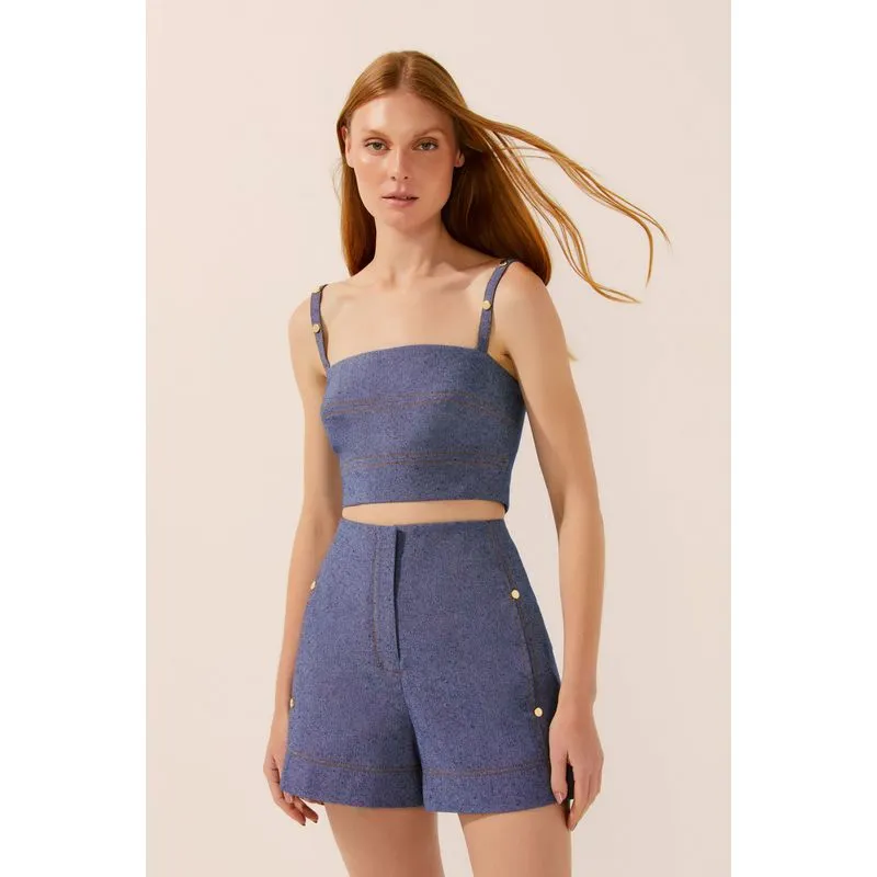 Short Casual Pespontado Alfaiataria Urbana AZUL MARINHO/NAVY BLU G/L