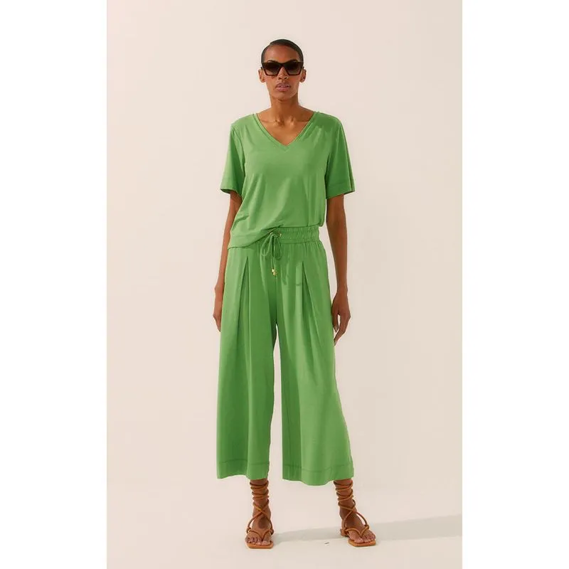 Calça Pantacourt Elástico Parque Conforto VERDE/GREEN M/M