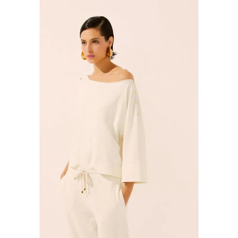 Top Cropped Manga Curta Urca Conforto OFF WHITE/OFF WHITE M/M