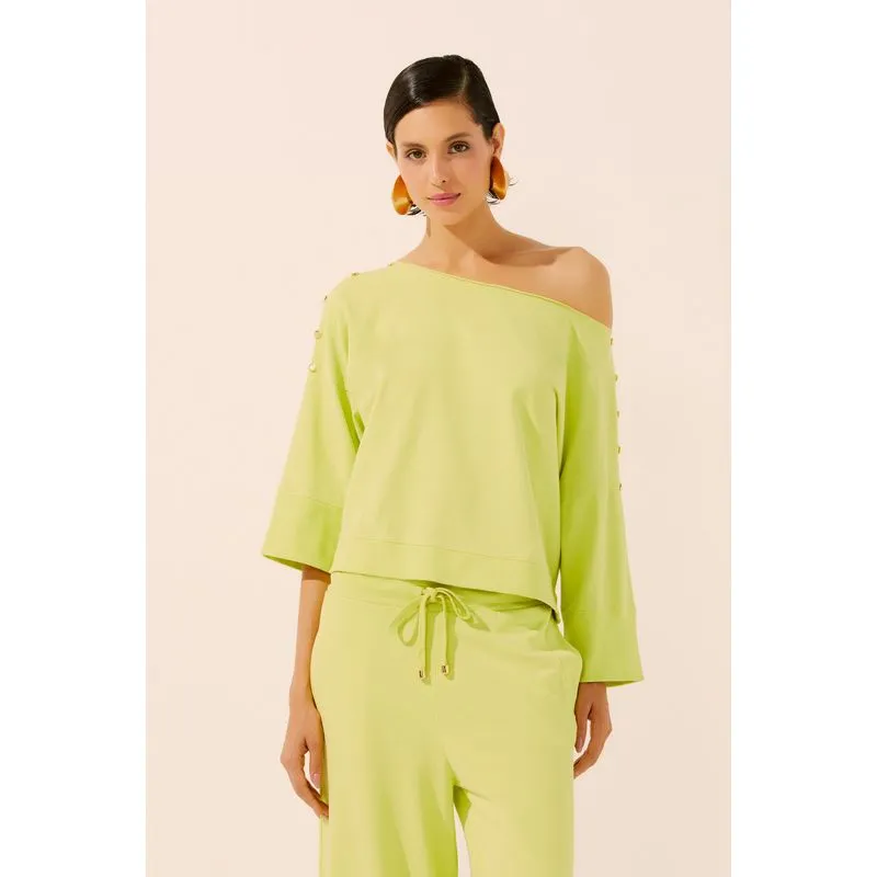 Top Cropped Manga Curta Urca Conforto VERDE/GREEN GG/XL
