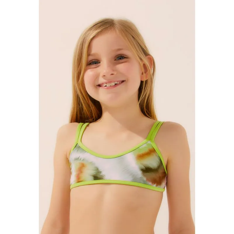 Biquíni Infantil Camiseta Tie Dye Botânico VERDE/GREEN P/S