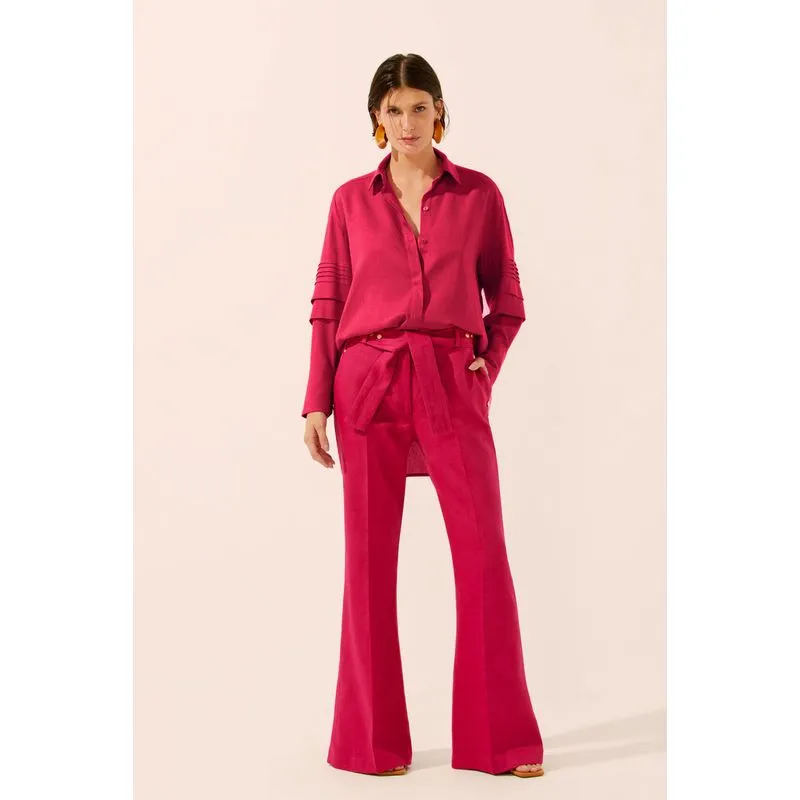 Calça Flare Com Rebites Cerejeira Rústica ROSA/PINK GG/XL