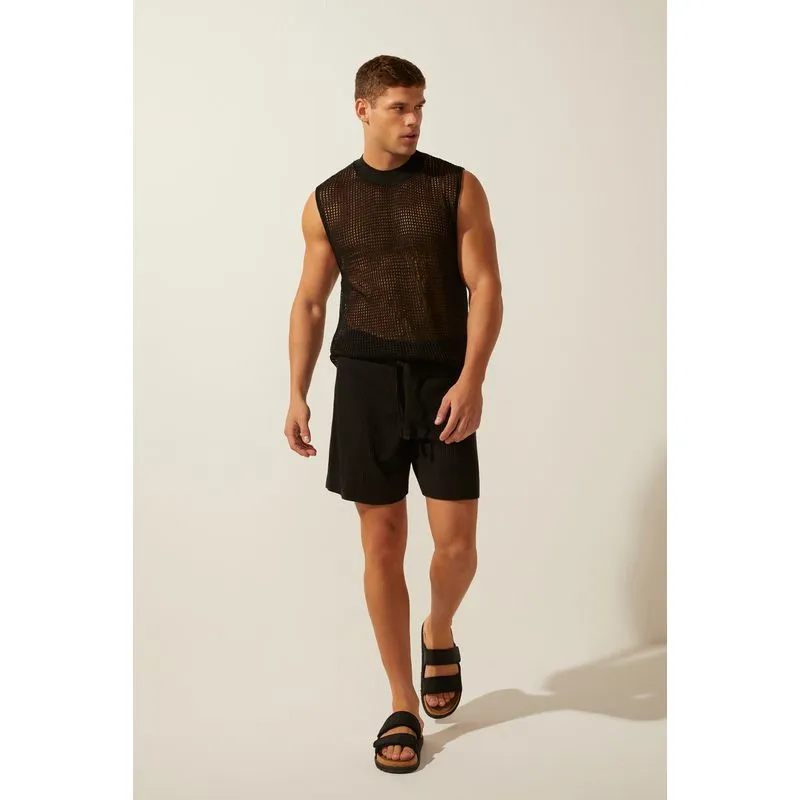 Camiseta Regata Tricot Anoitecer PRETO/BLACK PP/XS