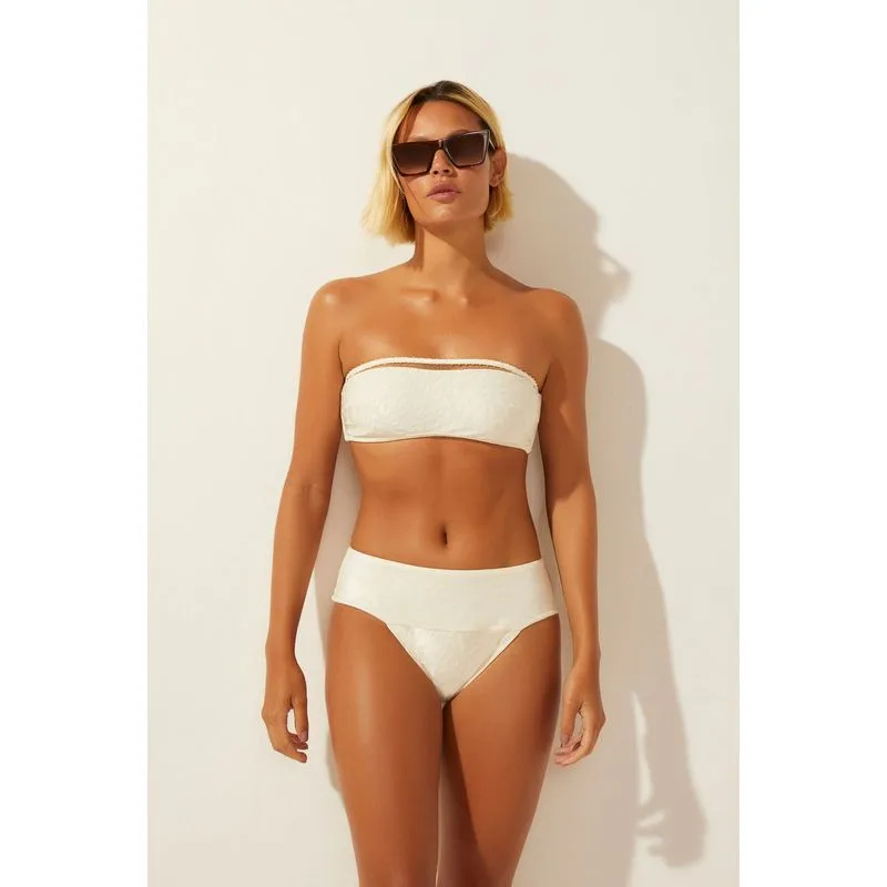 Biquíni Calcinha Lateral Média Onça Bordada OFF WHITE/OFF WHITE GG/XL