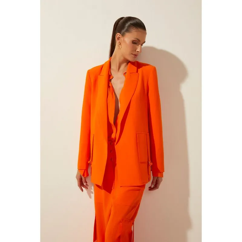 Blazer Regular Cargo Alfaiataria Vida LARANJA/ORANGE 36