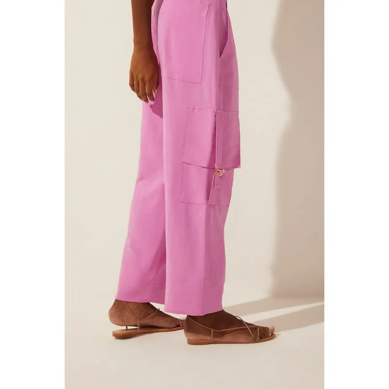 Calça Cargo Alfaiataria Casual ROSA/PINK 36
