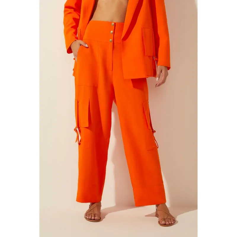 Calça Cargo Reta Alfaiataria Vida LARANJA/ORANGE 42