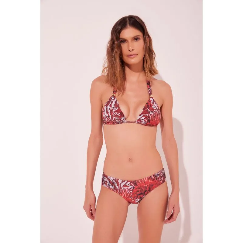Biquíni Calcinha Lateral Média Coral VERMELHO/RED P/S