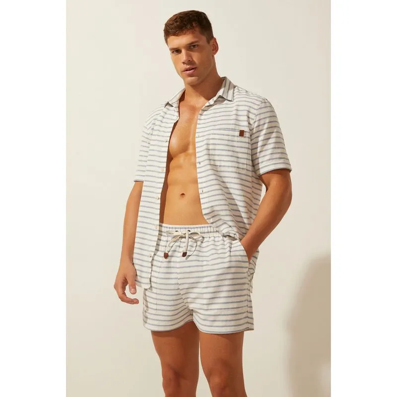 Short Casual Cós De Elástico Horizonte Atlântico AZUL/BLUE M/M