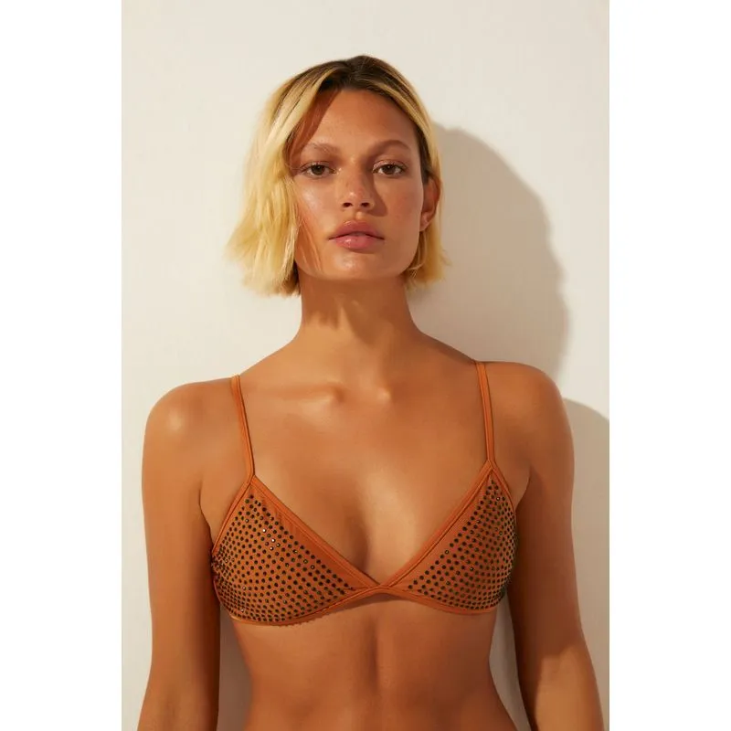 Biquíni Sutiã Top Caramelo Cristais MARROM/BROWN M/M
