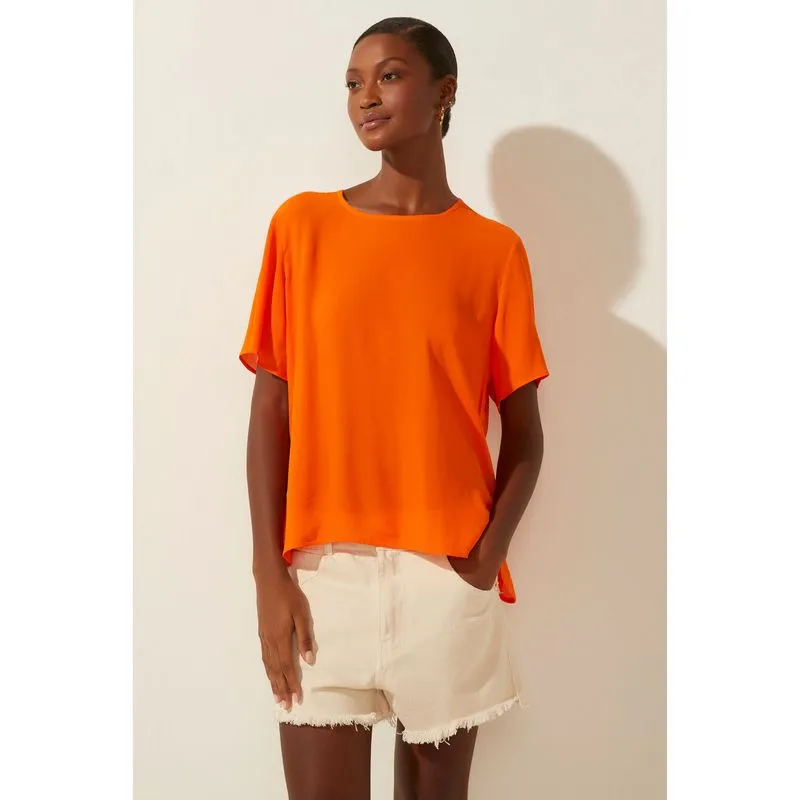 Blusa Manga Curta Amanhecer LARANJA/ORANGE G/L