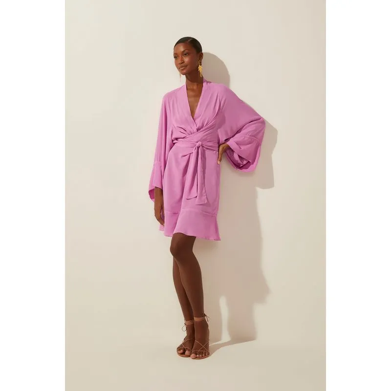 Vestido Curto Amarração Entardecer ROSA/PINK P/S