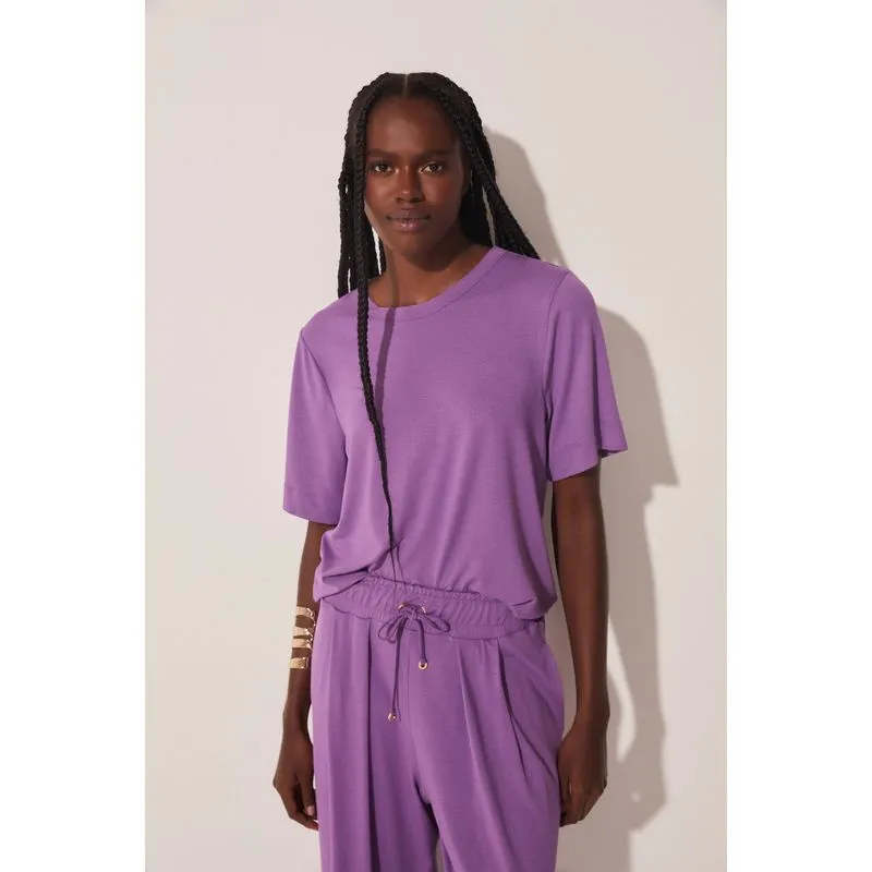 Camiseta Manga Curta Abacaxi Conforto ROXO/PURPLE PP/XS