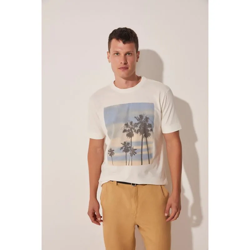 Camiseta Manga Curta Frescor Floral OFF WHITE/OFF WHITE PP/XS