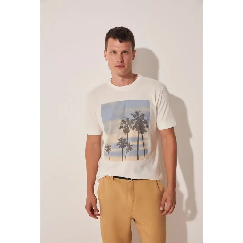 Camiseta Manga Curta Frescor Floral OFF WHITE/OFF WHITE G/L