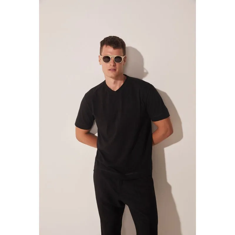 Camiseta Manga Curta Coqueiro Luar PRETO/BLACK PP/XS