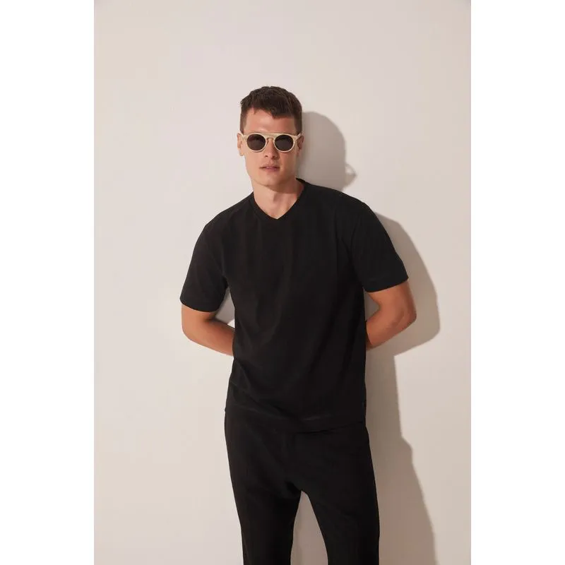 Camiseta Manga Curta Coqueiro Luar PRETO/BLACK P/S