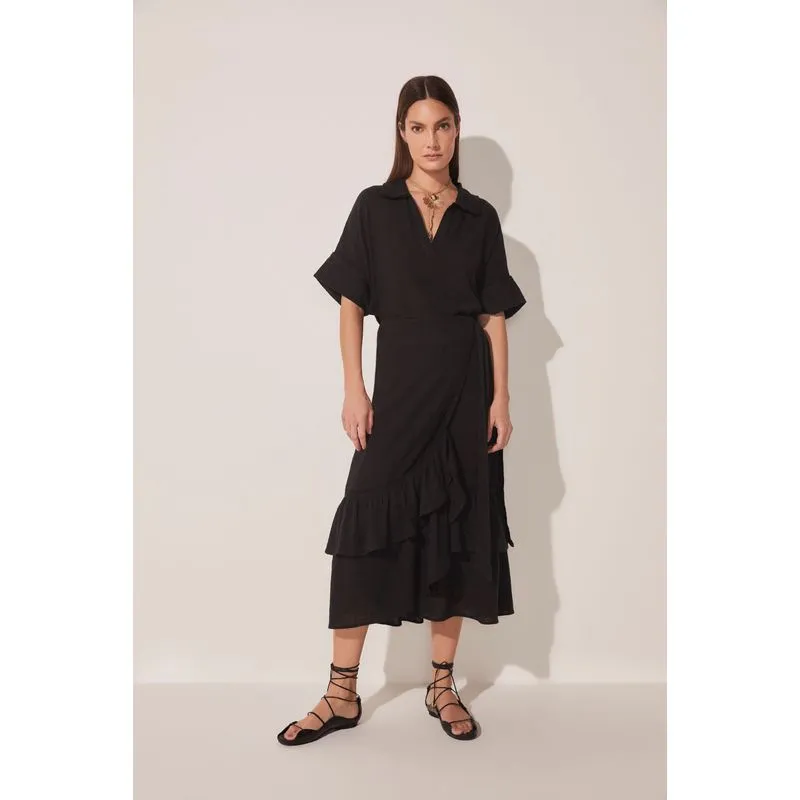 Saia Midi Coqueiros Frescor PRETO/BLACK P/S