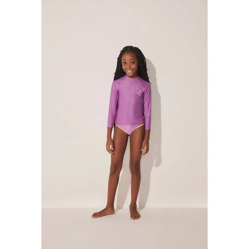 Camiseta Infantil Manga Longa Lótus LILAS/LILAC 6 A 7