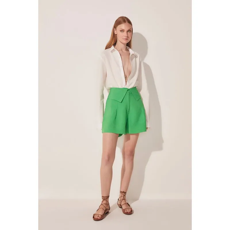 Short Cintura Alta Alfaiataria Coqueiro VERDE/GREEN 42