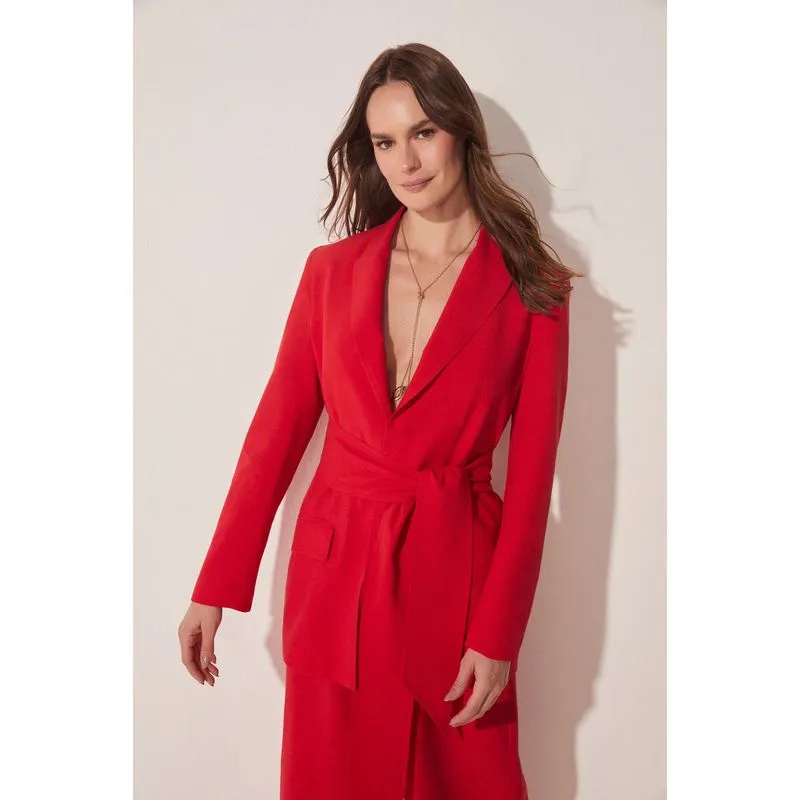 Blazer Regular Alfaiataria Flores VERMELHO/RED 36