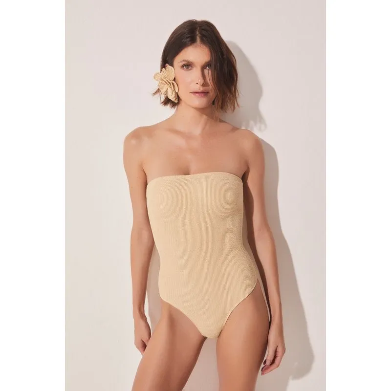 Maiô Faixa Palha BEGE/BEIGE GG/XL