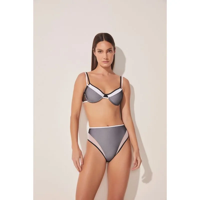 Biquíni Calcinha Hot Pants Ikat P&B PRETO/BLACK P/S