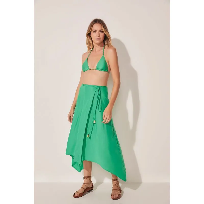 Saia Midi Com Amarração Cactos Degradê VERDE/GREEN PP/XS