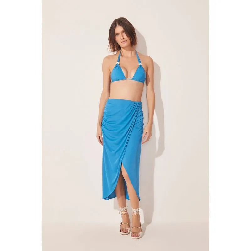 Saia Midi Transpassada Oceano AZUL/BLUE PP/XS