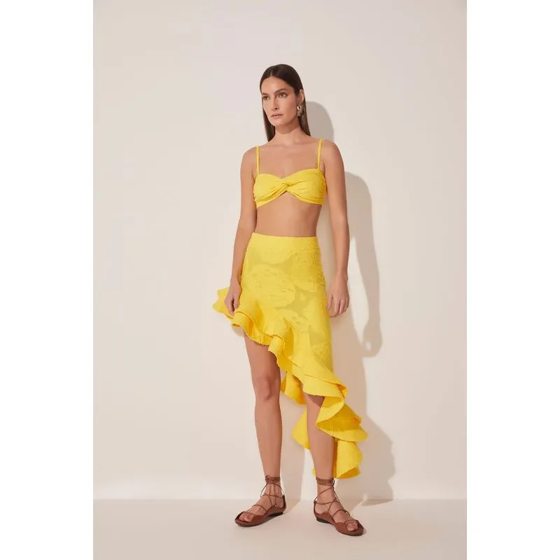 Top Cropped Cravo Jacquard AMARELO/YELLOW P/S