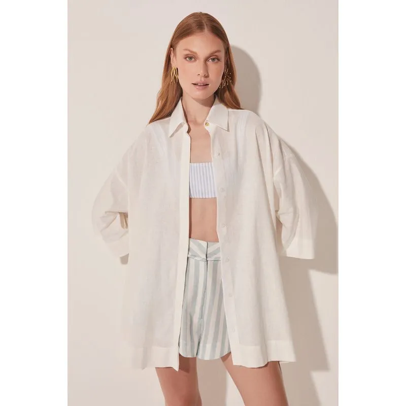 Camisa Manga Curta Oversized Playa OFF WHITE/OFF WHITE PP/XS