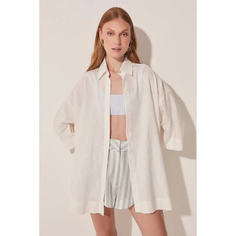 Camisa Manga Curta Oversized Playa OFF WHITE/OFF WHITE G/L