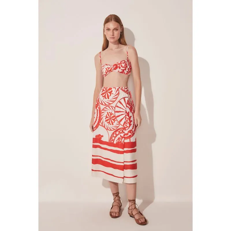 Top Cropped Pratos Localizado VERMELHO/RED P/S