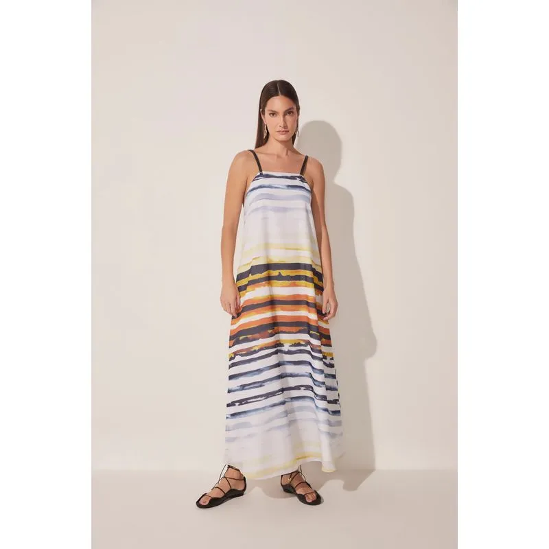 Vestido Longo Listrado Peixes OFF WHITE/OFF WHITE PP/XS