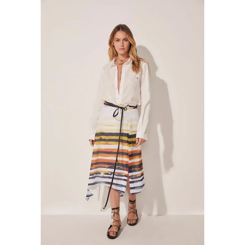 Saia Midi Listrado Peixes OFF WHITE/OFF WHITE P/S
