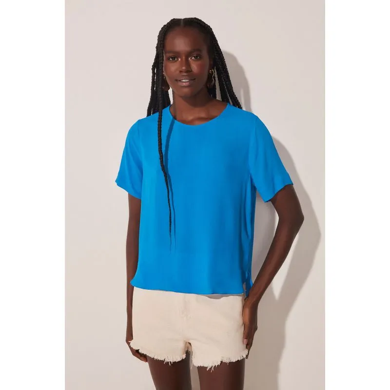 Blusa Manga Curta Águas Fluídas AZUL/BLUE G/L