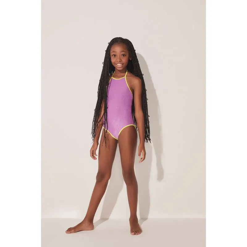 Maiô Infantil Alcinha Lótus LILAS/LILAC 10 A 11