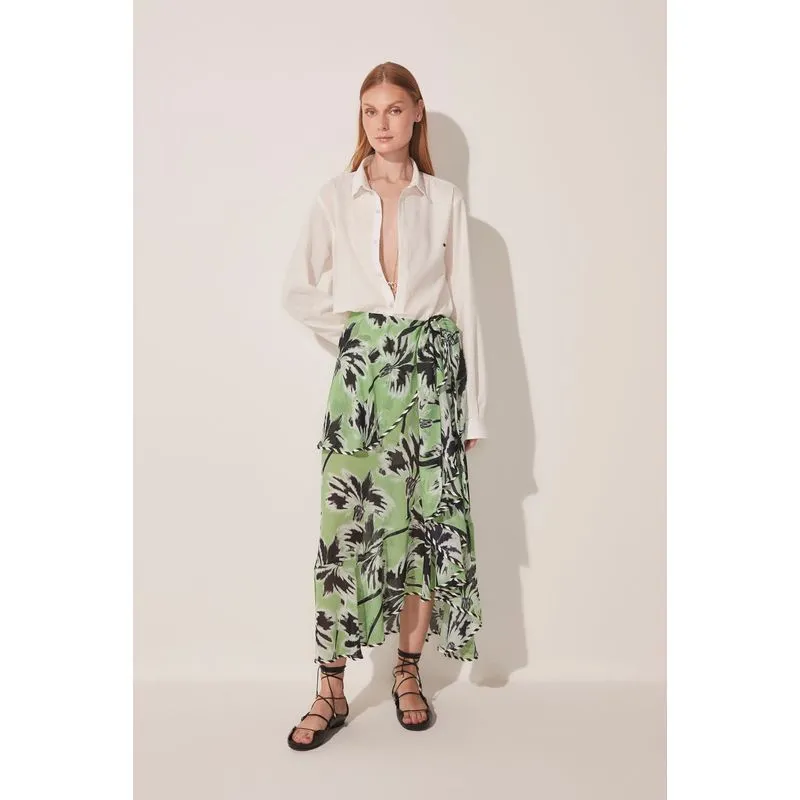 Saia Midi Coqueiral Ikat VERDE/GREEN PP/XS