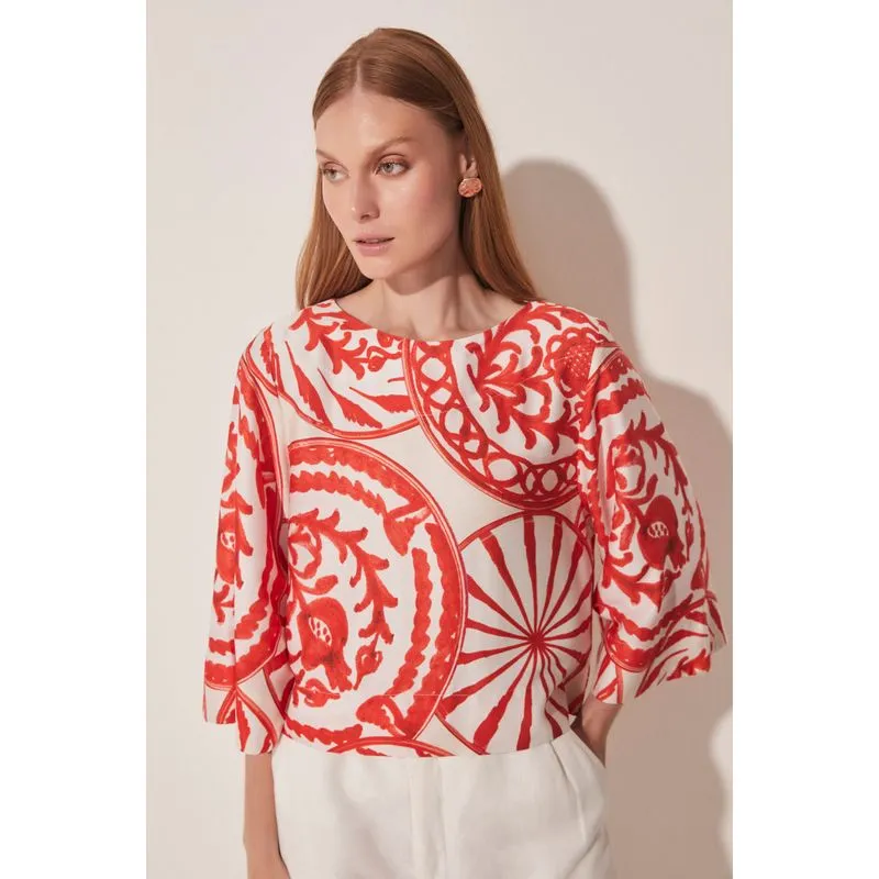 Blusa Cropped Pratos Localizado VERMELHO/RED GG/XL