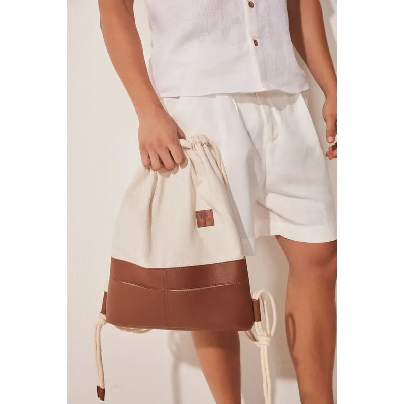 Bolsa Saco Couros e Lonas MARROM/BROWN U/ONE SIZE