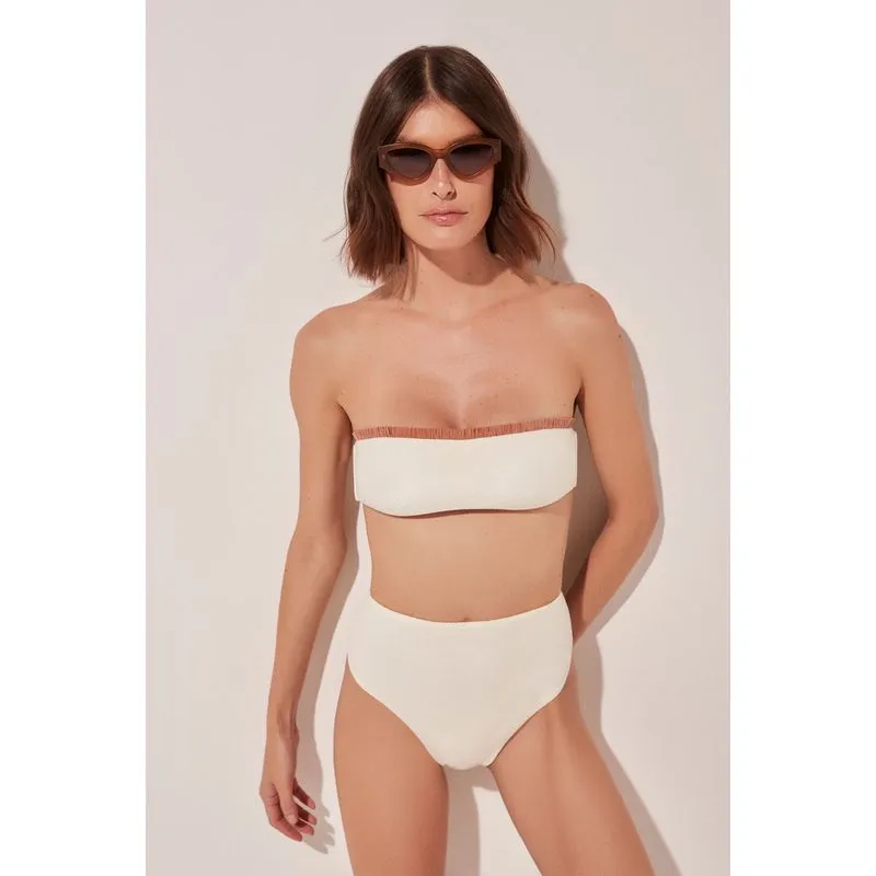 Biquíni Sutiã Faixa Lótus BRANCO/WHITE P/S