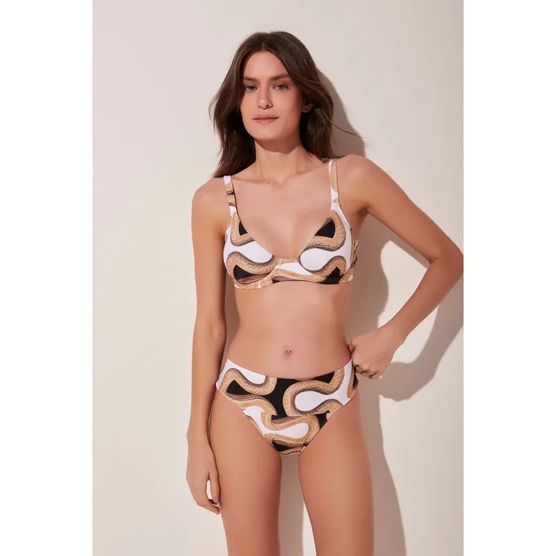 Biquìni Calcinha Lateral Media Palha 3D OFF WHITE/OFF WHITE PP/XS