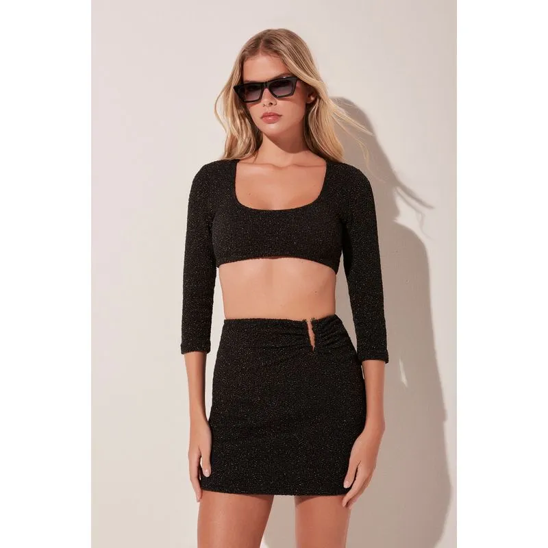 Saia Curta Miragem PRETO/BLACK PP/XS