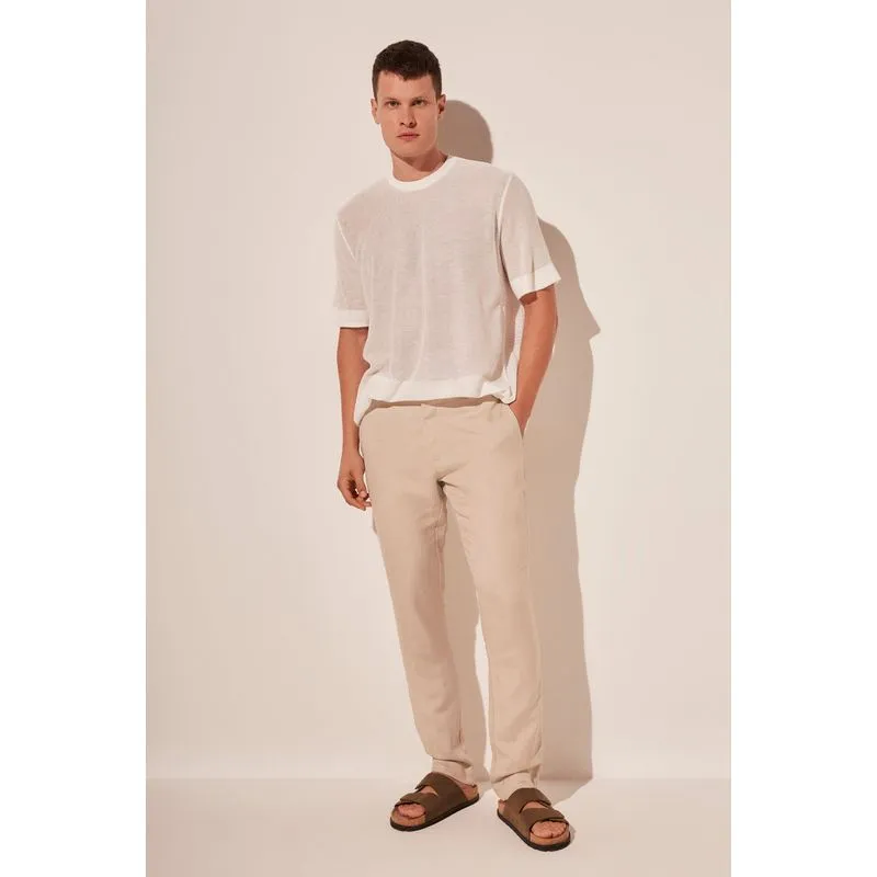 Calça Reta Coqueiral Balneario BEGE/BEIGE 38