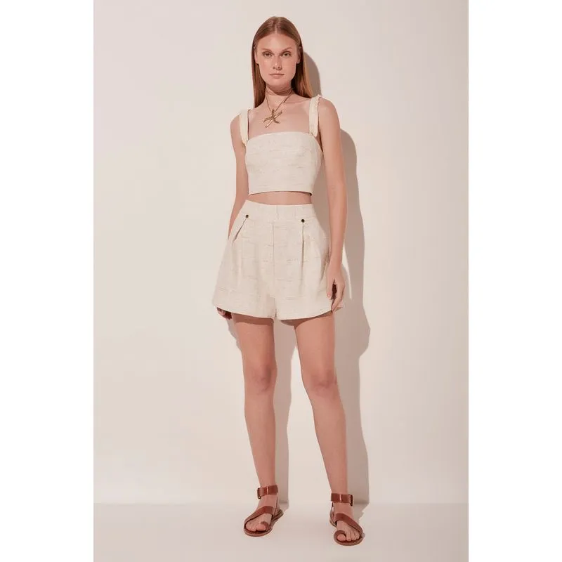 Top Cropped Alfaiataria Franjas OFF WHITE/OFF WHITE 40