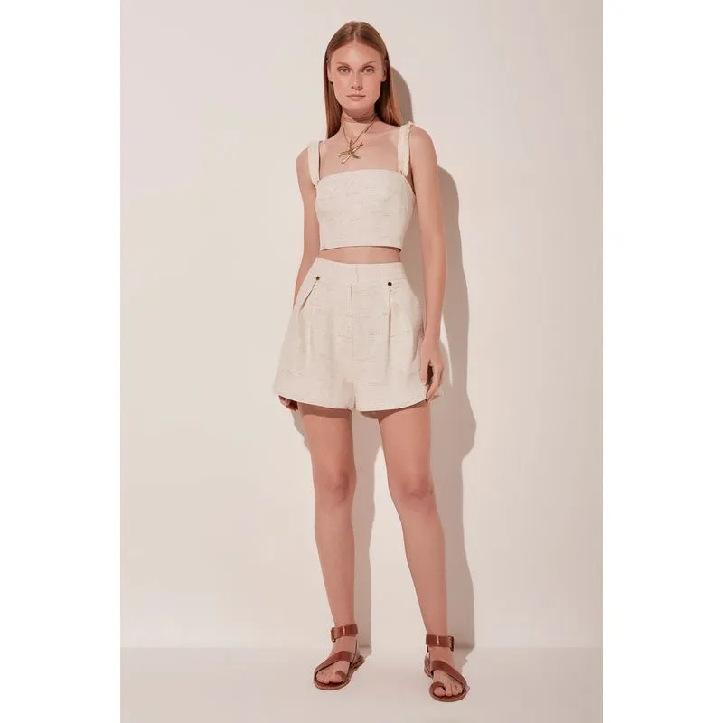 Top Cropped Alfaiataria Franjas OFF WHITE/OFF WHITE 46